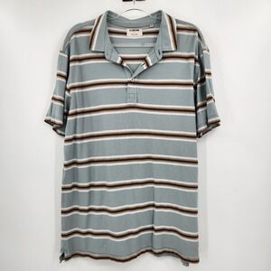 Linksoul Golf Polo Shirt Mens Size Large Sage Green Striped Short Sleeve